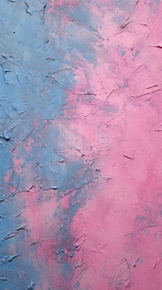 Pink-blue painting rough wall.
