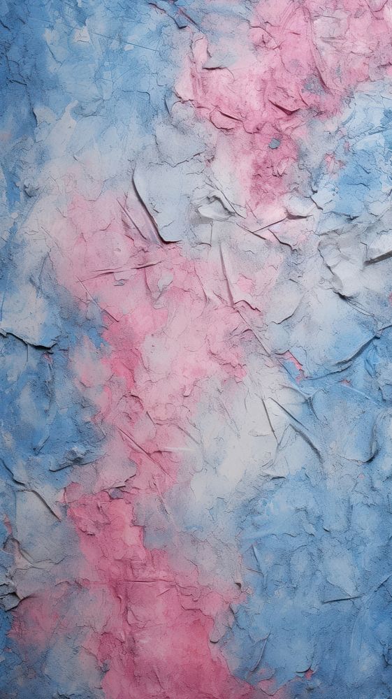 Pink-blue rough paint wall.
