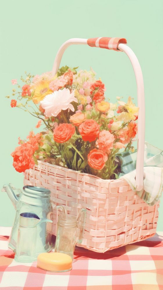 Picnic basket picnic flower plant.