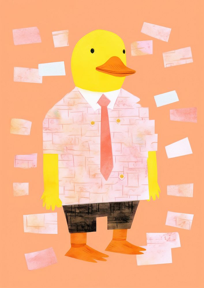Happy Duck go to work art paper duck.