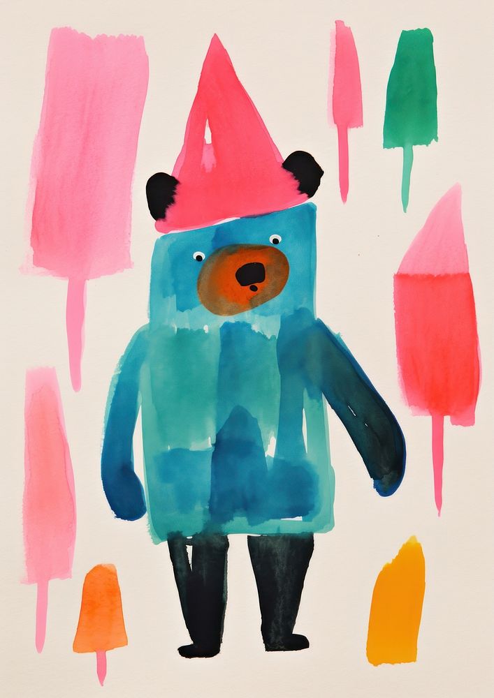 Bear celebration educated art painting bear.