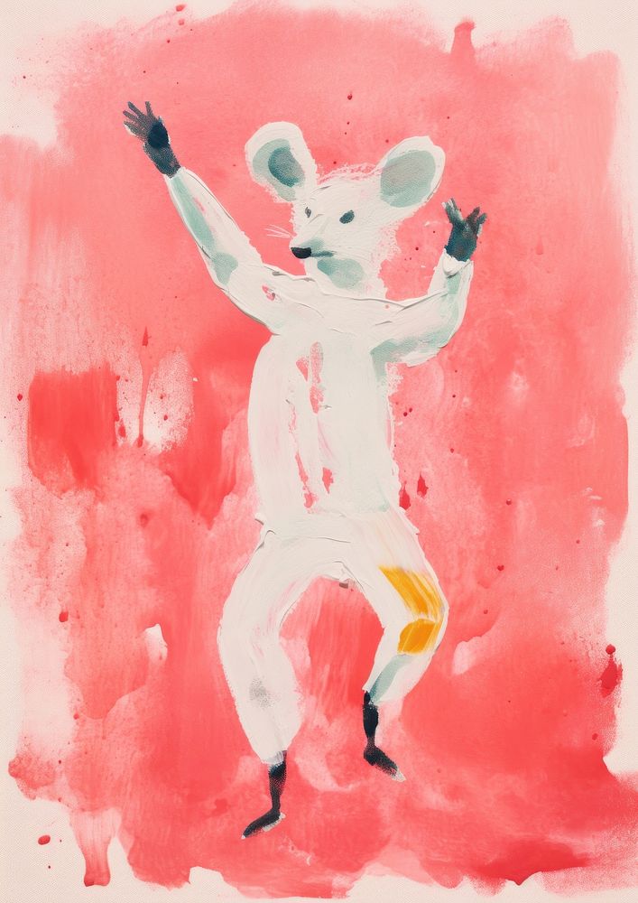 Rat dance art painting mammal.