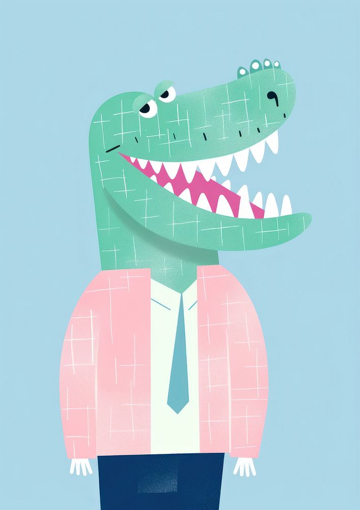Crocodile dentist art animal representation.
