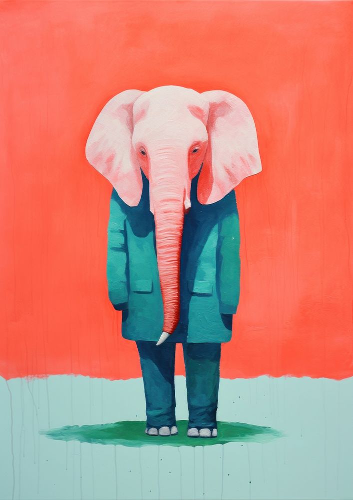 Elephant art painting mammal.