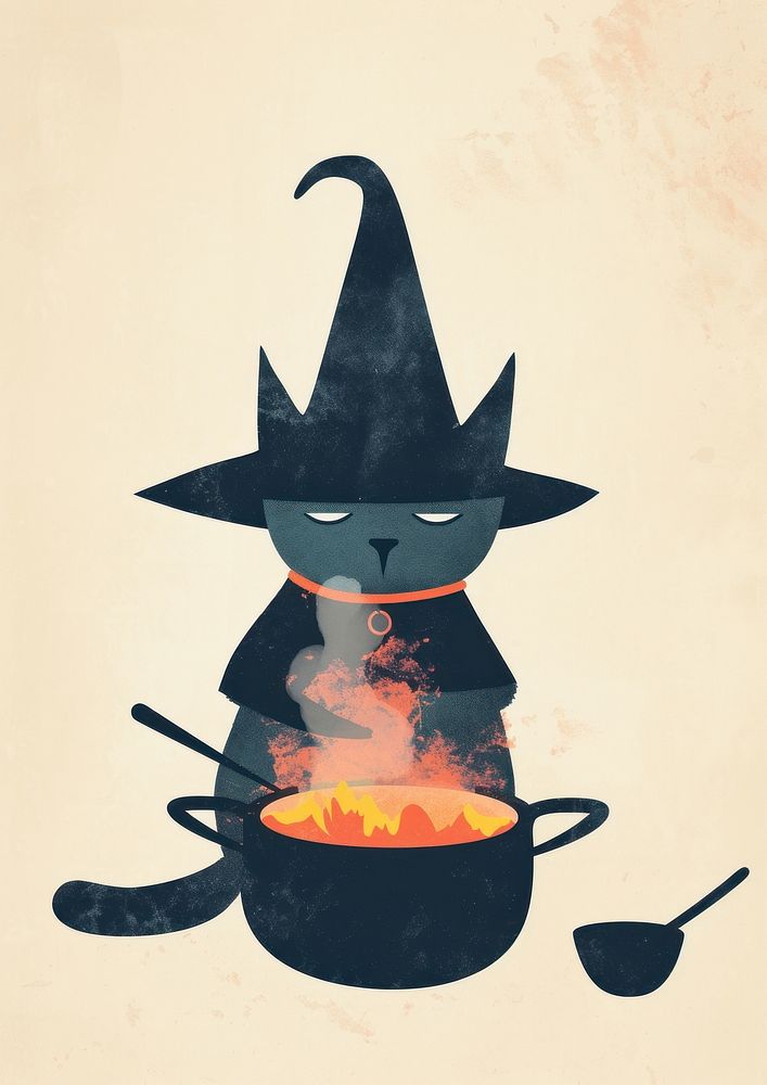 Cat wear wizard costume creativity fireplace cookware.