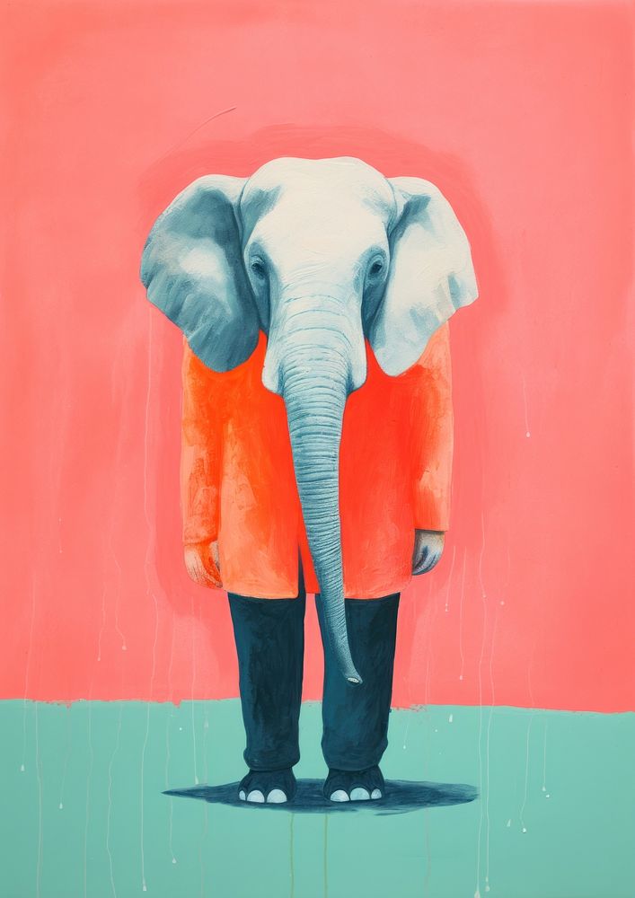 Elephant art wildlife painting.