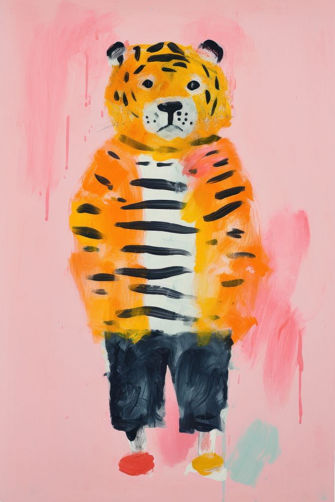 Tiger art painting representation.