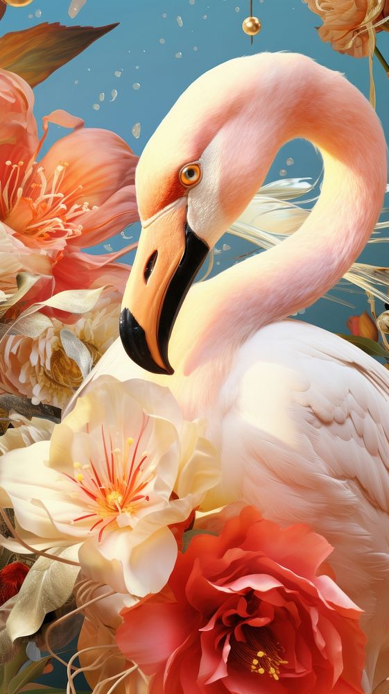 Flamingo flower animal plant.