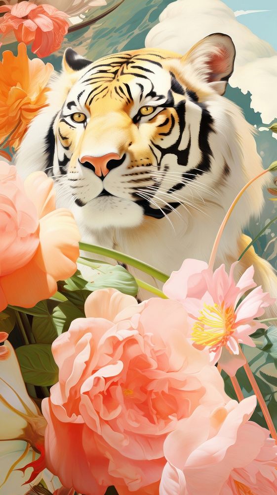 Flower tiger wildlife animal.