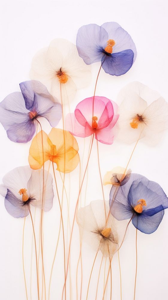 Pressed balloon flowers wallpaper petal plant art.