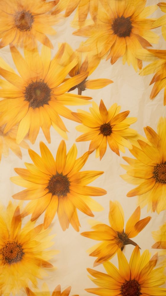 Pressed sunflowers wallpaper backgrounds petal plant.