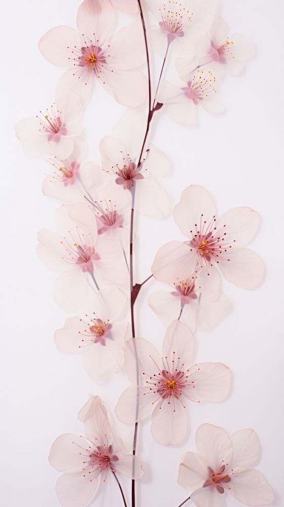 Real pressed cherry blossom field flower plant inflorescence springtime.
