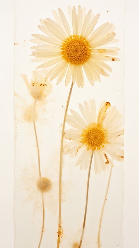 Real pressed daisy field flower petal plant inflorescence.