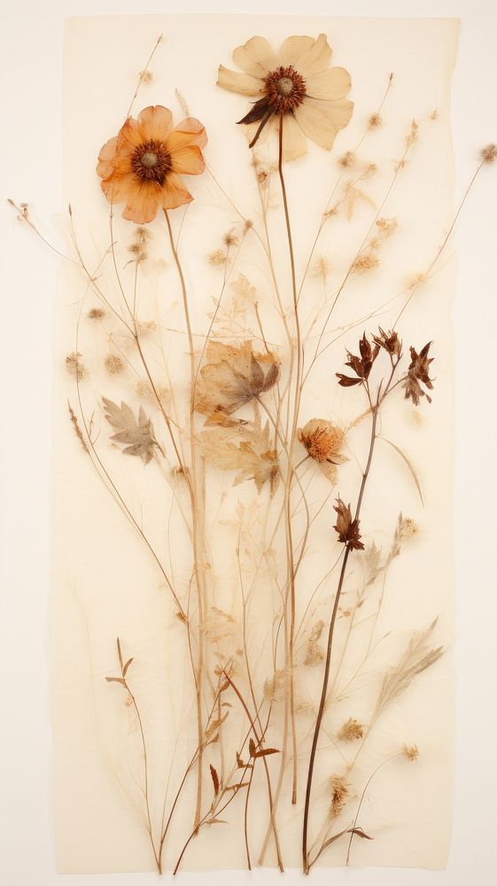 Real pressed dried flowers pattern plant art.