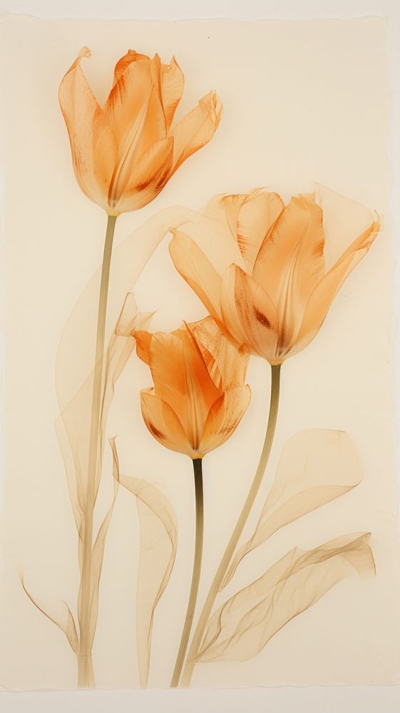 Flower painting plant tulip.