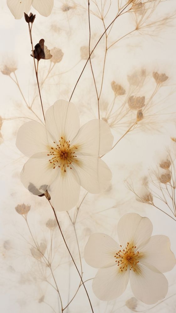 Real pressed white flowers pattern | Premium Photo - rawpixel