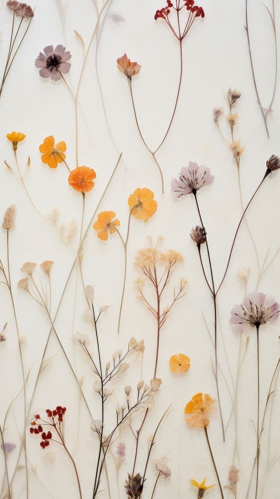 Real pressed wildflower field flower wall backgrounds pattern.