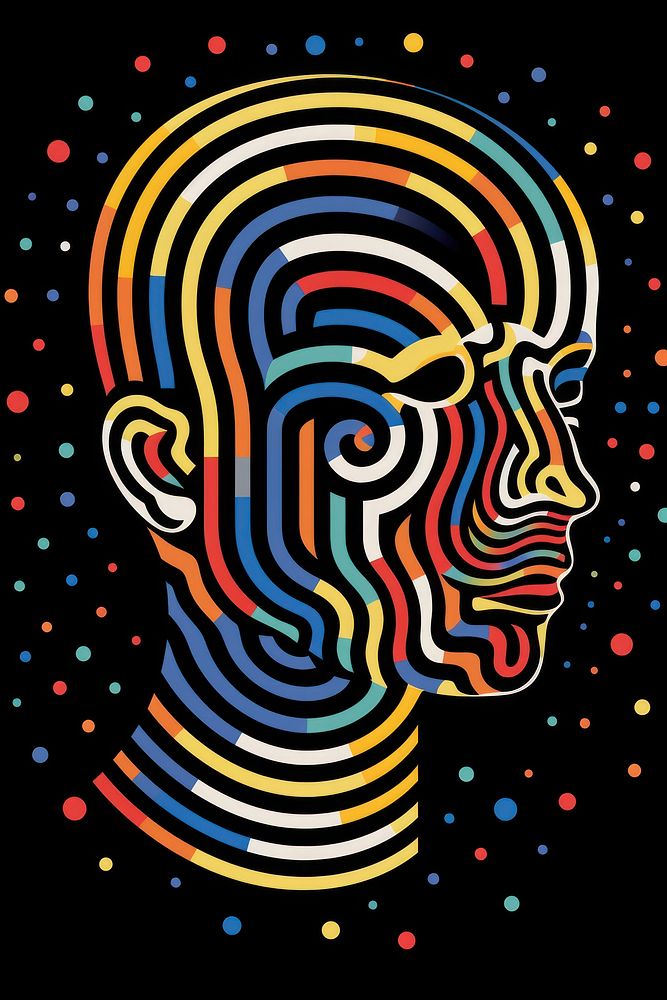 Human head art abstract graphics.