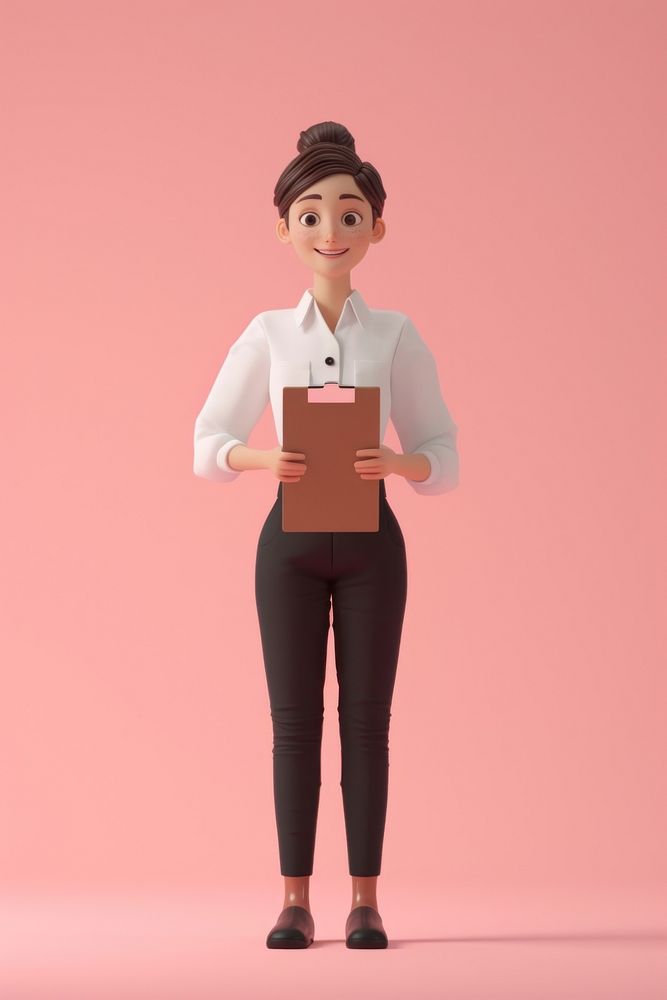 Female waiter figurine cartoon adult.