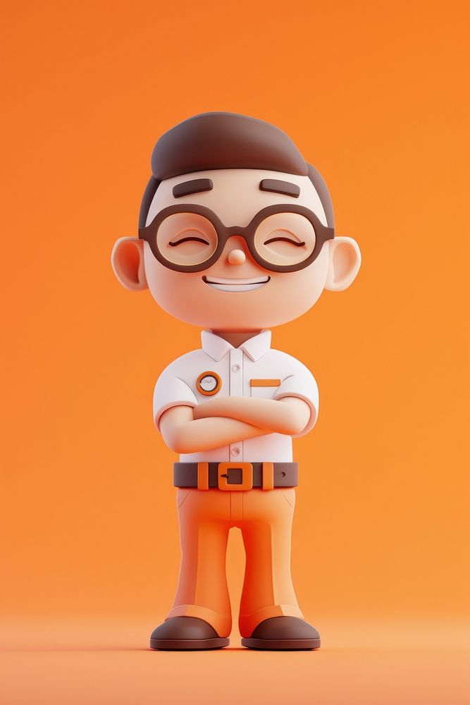 Stressed officer worker figurine human toy.