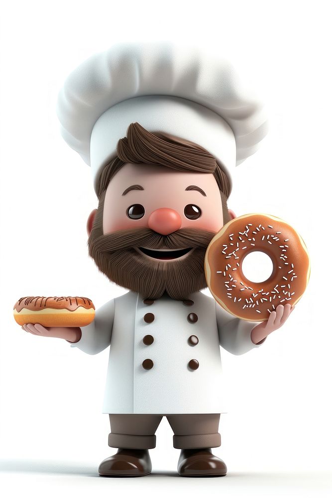 Chef holding a doughnut human food chef.