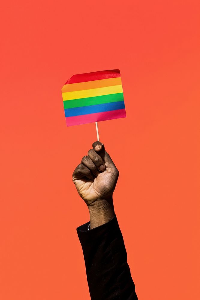 Gay rights flag patriotism standing. | Premium Photo Illustration ...