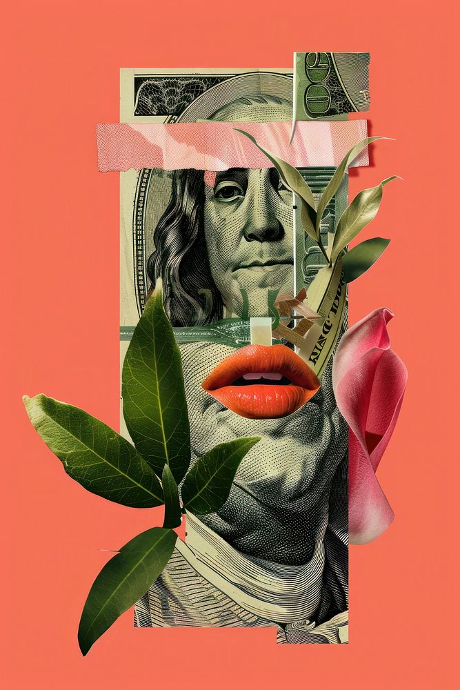 Money collage art freshness.