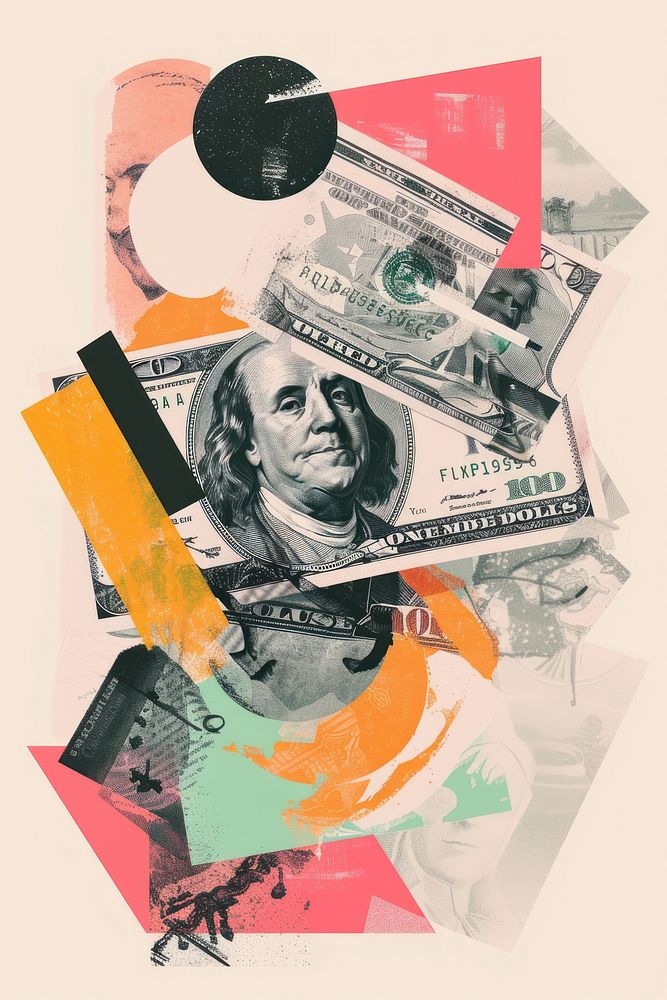 Money collage art backgrounds.