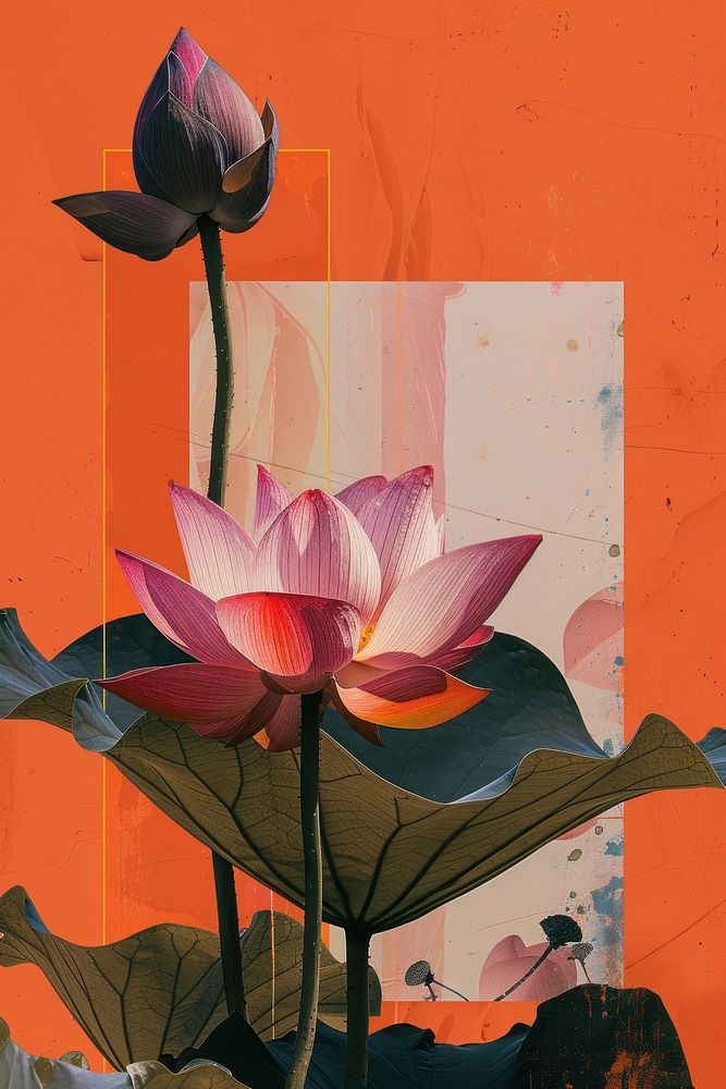 Lotus hinduism painting flower plant.