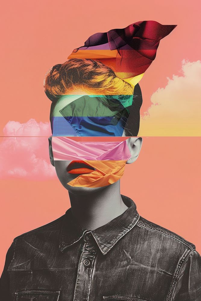 Gay rights portrait collage adult.