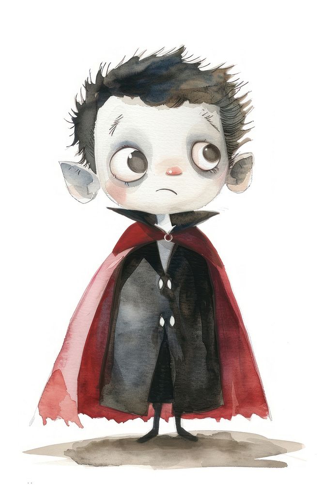 Young Dracula cute white background representation.