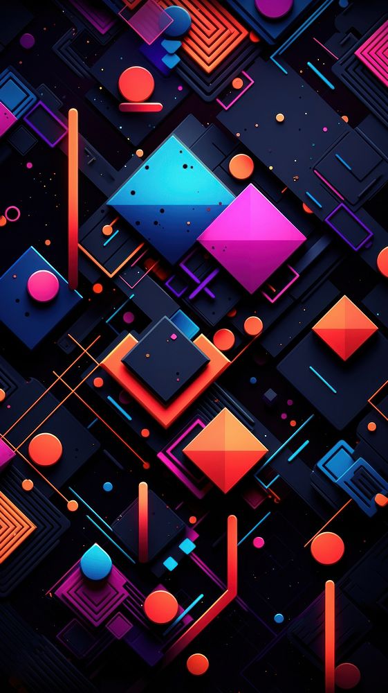 Abstract shapes neon wallpaper architecture illuminated backgrounds.