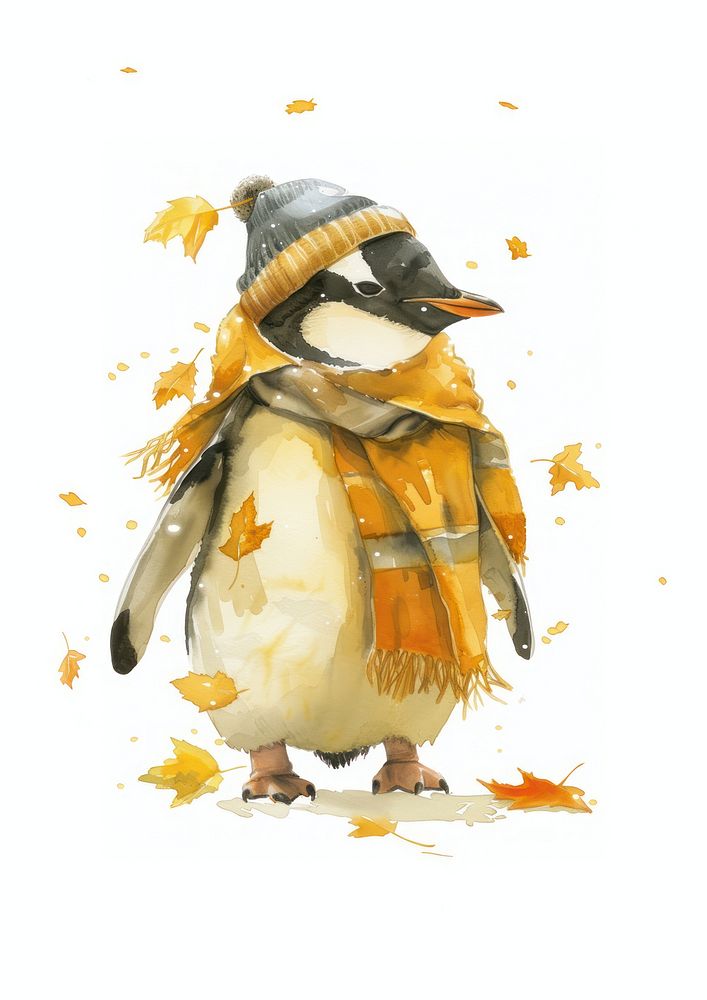 Penguin outdoors animal sketch.