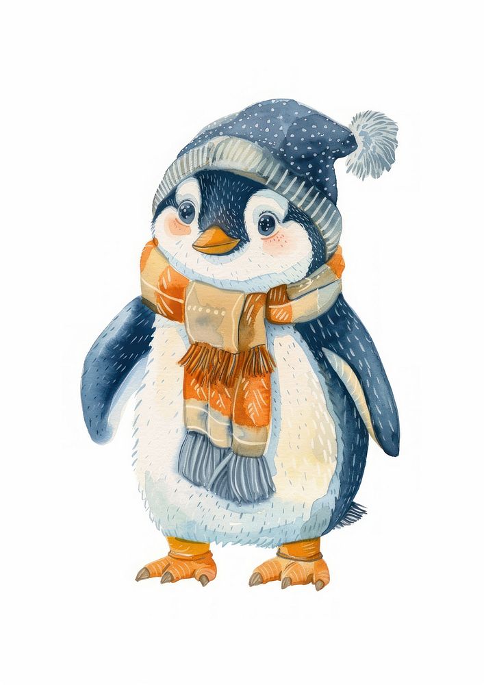 Penguin animal sketch winter.