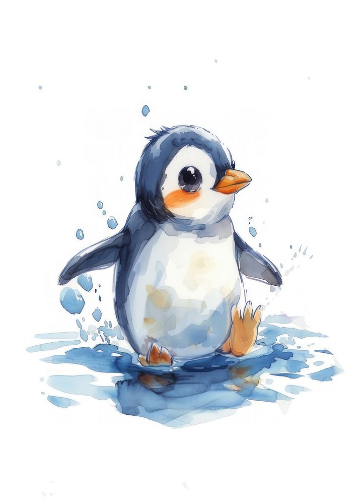 Penguin outdoors animal sketch.