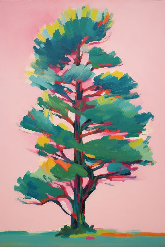 Pine tree painting plant art.