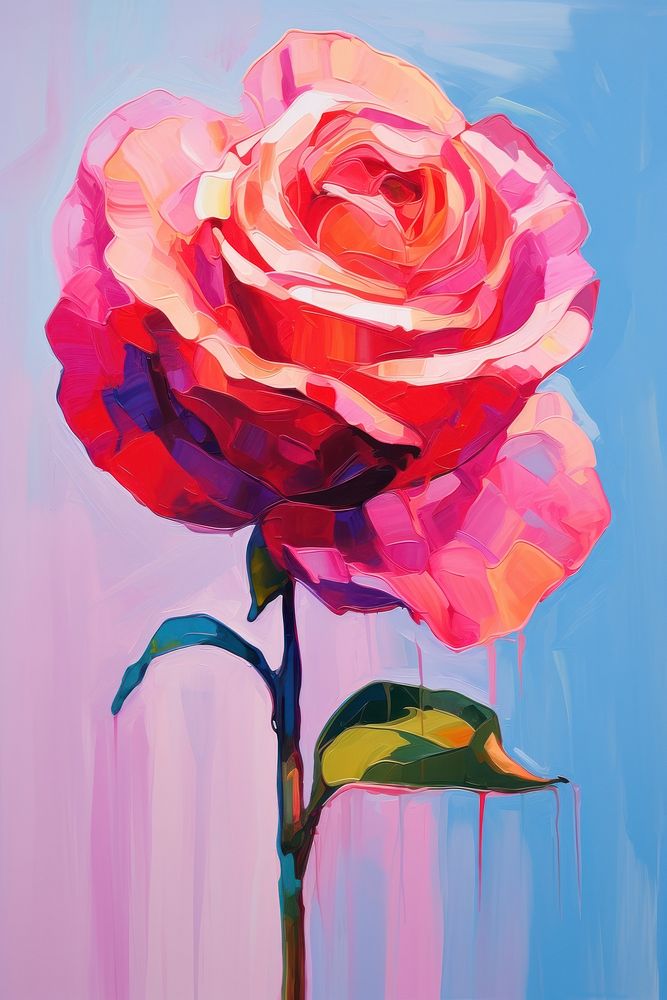 A rose painting flower plant.