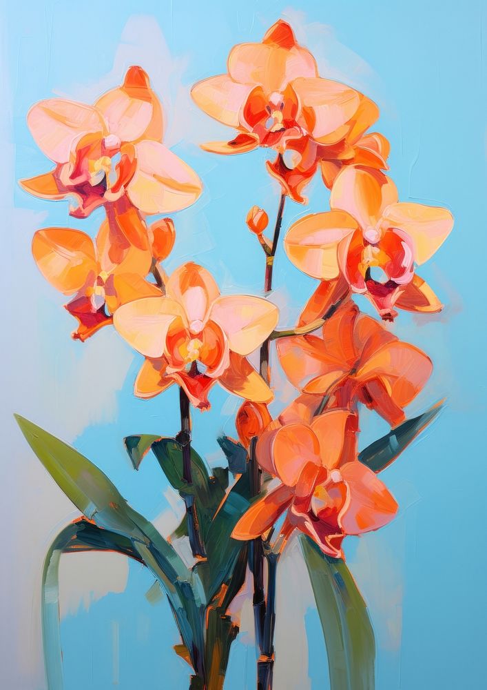An orchid painting flower plant.