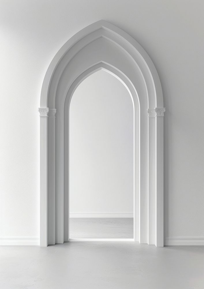 Minimal modern arch architecture white spirituality.