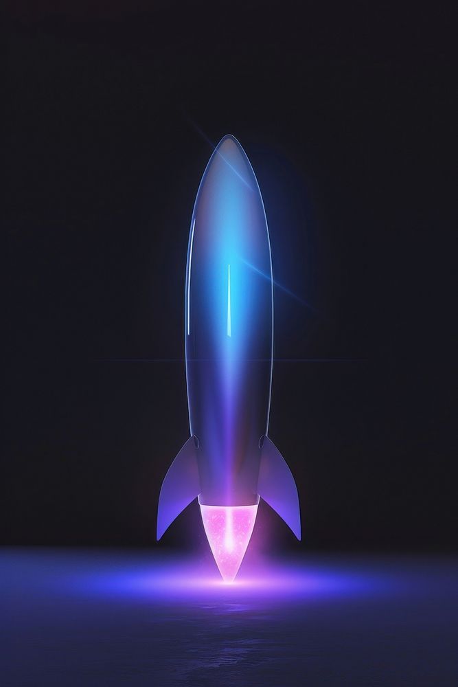 White rocket light lighting purple.