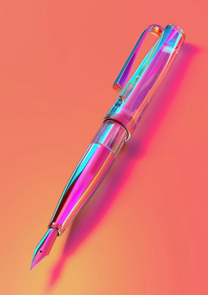 Surreal abstract style pen needle purple sharp.