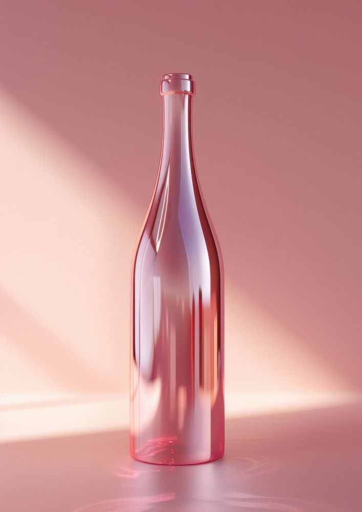 Surreal abstract style wine bottle glass drink vase.