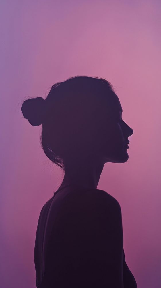 Silhouette woman backlighting purple adult.