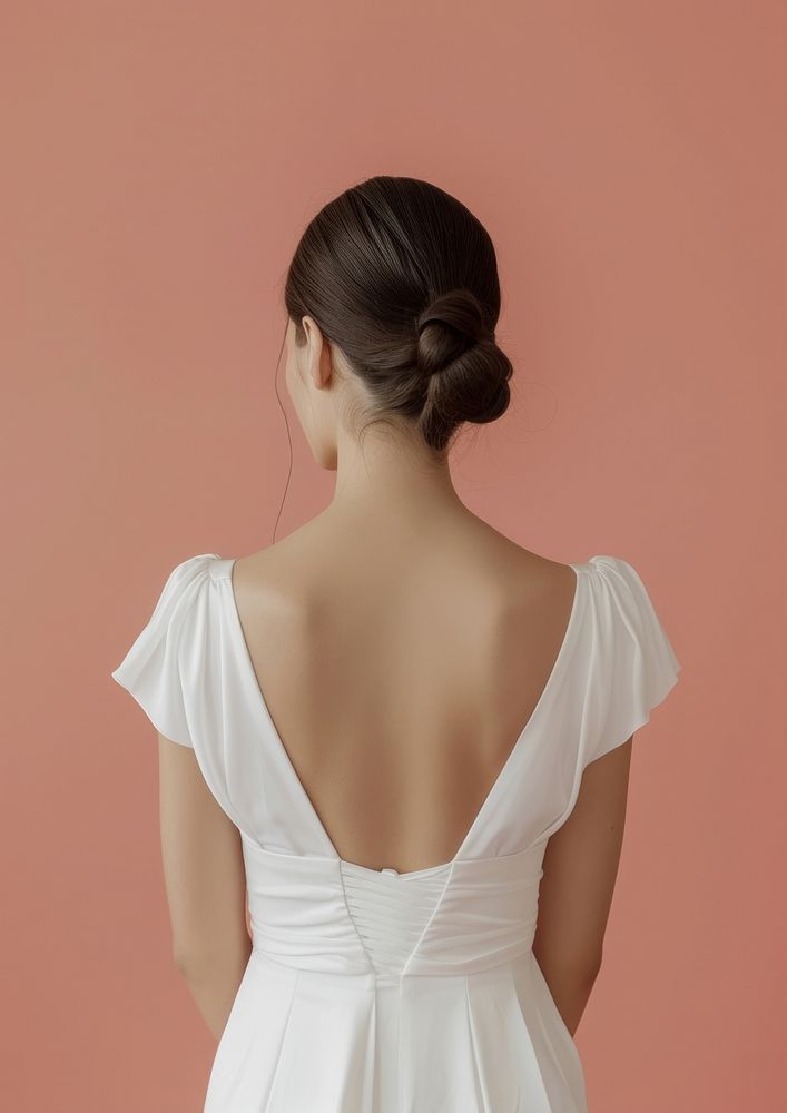 Minimal blank wedding dress fashion adult white.