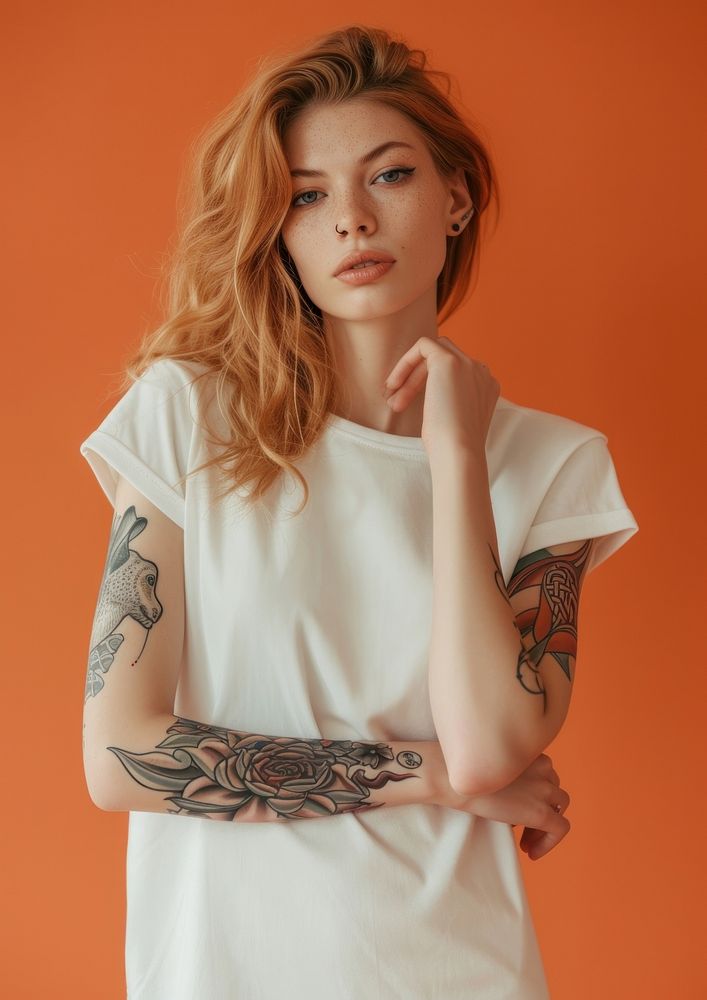 Minimal blank velvet dress tattoo fashion apparel.