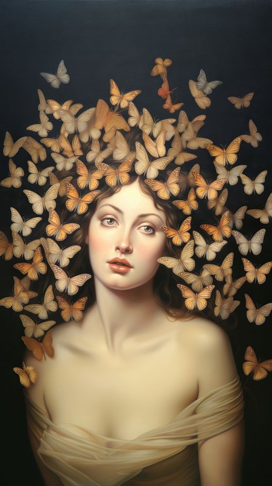 Butterflies butterfly portrait painting. | Premium Photo Illustration ...