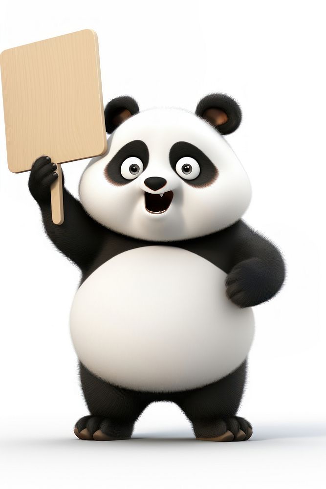 Angry panda holding board mammal animal bear.
