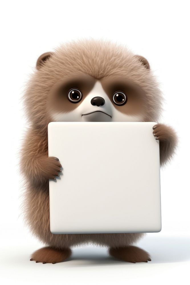 Angry Sloth holding board animal mammal cute.