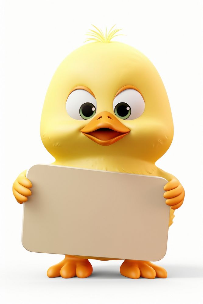 Angry Duck holding board animal bird duck.