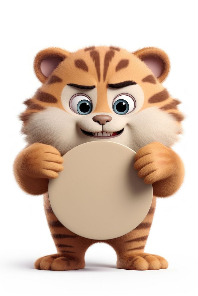 Angry tiger holding board animal mammal cute.